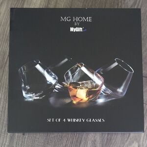 Whiskey Glasses Clear Set Of 4 Nestled In Gray Satin Lined Box